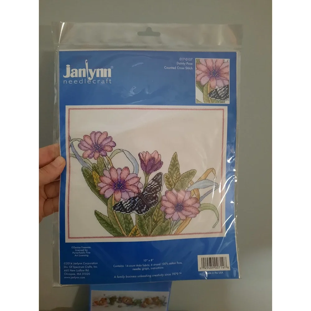Bundle 90s Y2k Vintage Janlynn Cross Stitch Kits with 2 Hoops